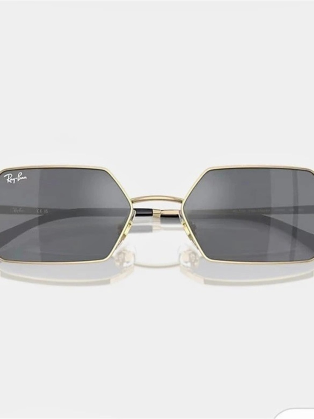 Ray-Ban Yevi Hexagonal Flat Lenses Geometric Sunglasses Brown & Gold